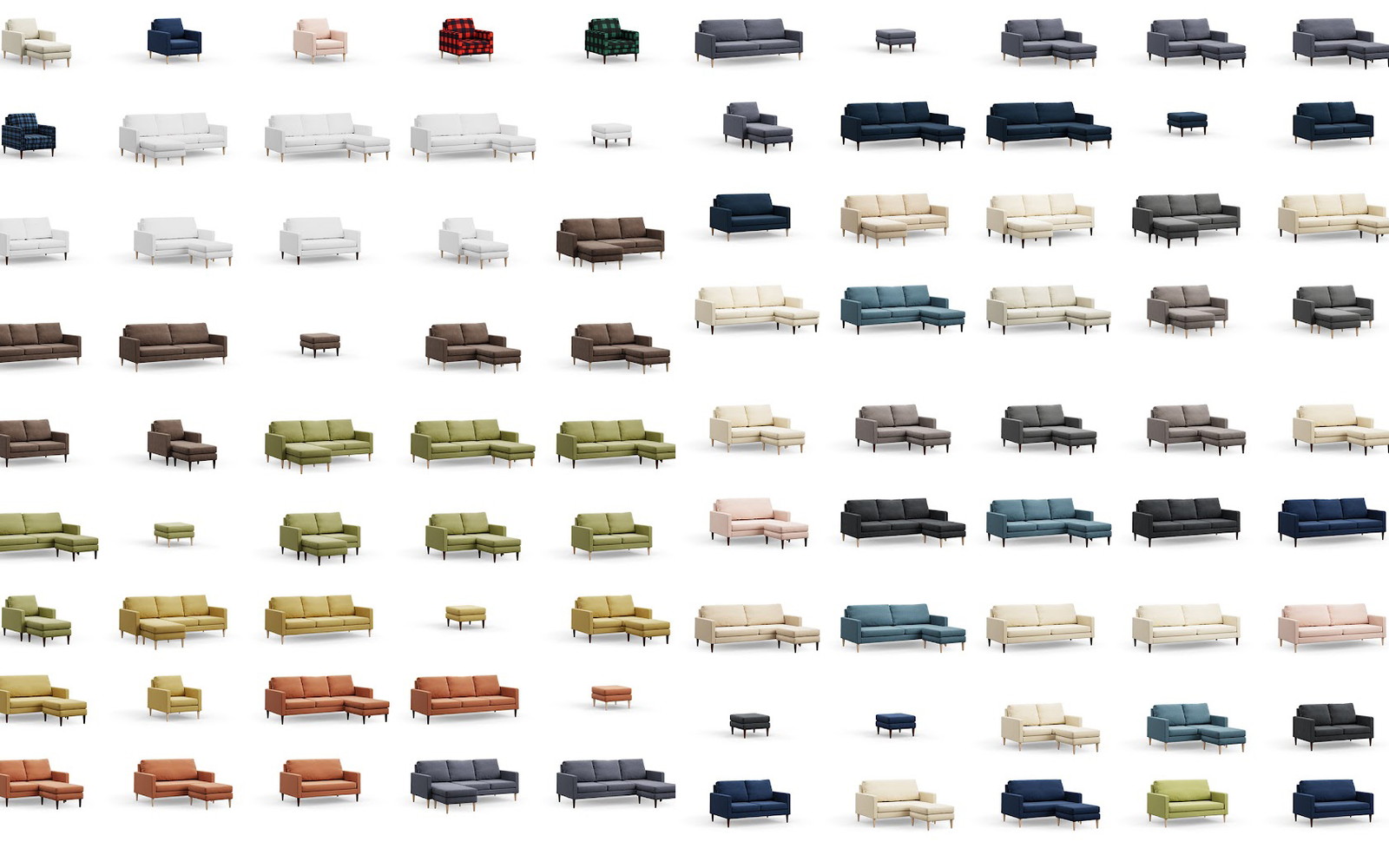 Furniture variant grid from the pipeline